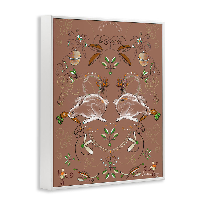 «Symmetric Woodland Folk Bunnies», estampe numérique, design par Susan Lugar, H 14 po x l 11 po