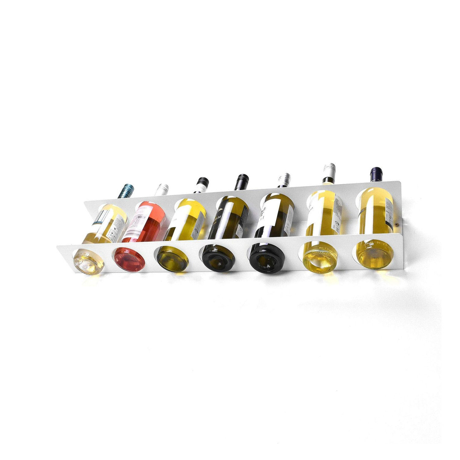 Ebern Designs 7 Bottle Steel Wall Mounted Cabinet Narrow Wine Rack ...