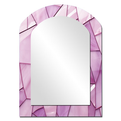 Pink Tranquil Surrender collages - Abstract Arch Decorative Mirror On Metal
