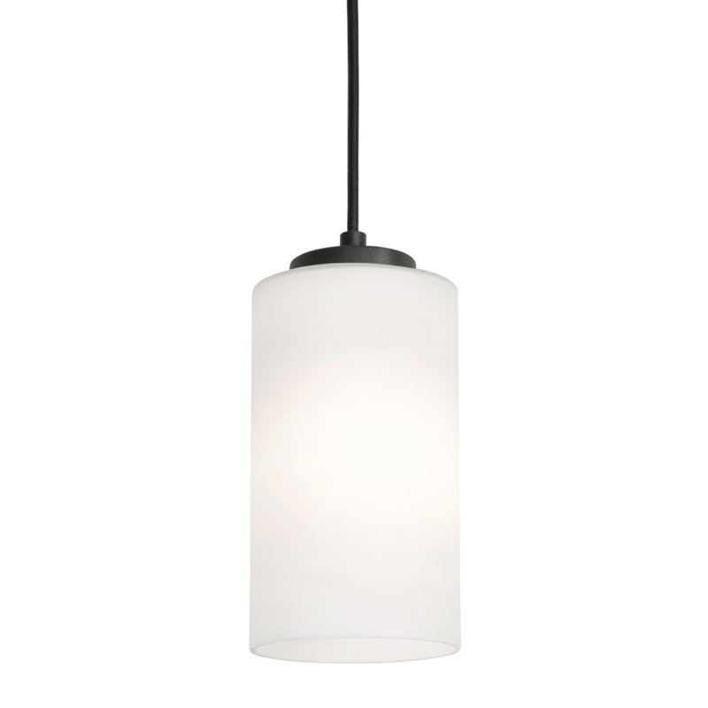 Luminaire suspendu tambour 1 lumière Leo, Noir