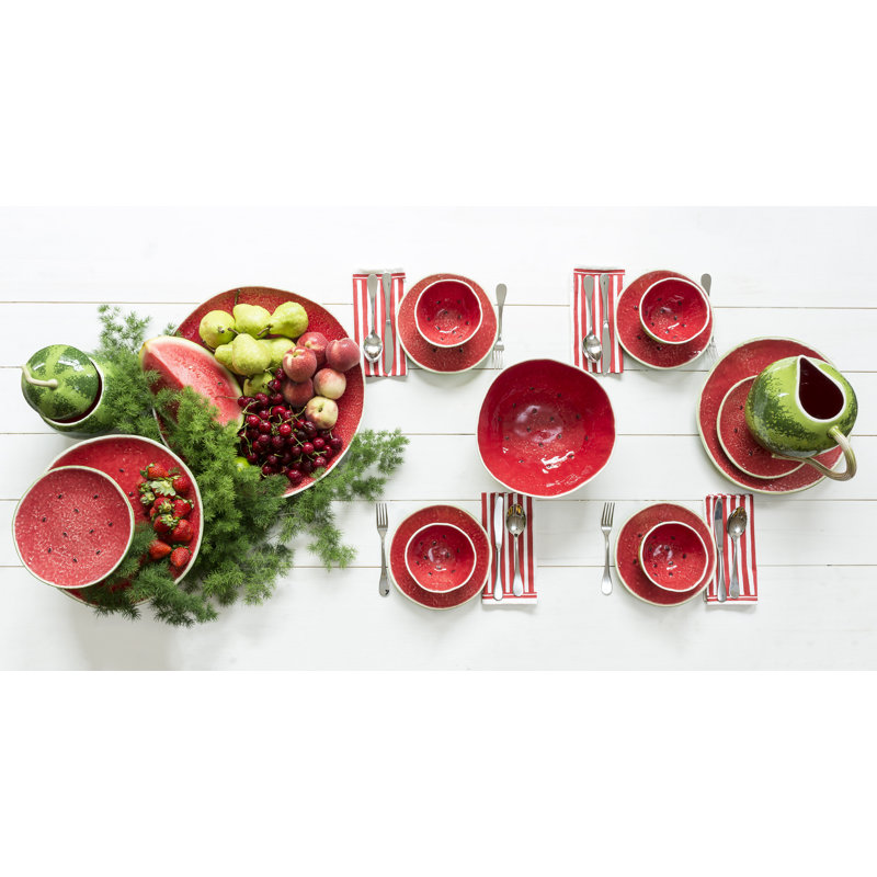 Watermelon Earthenware Salad/Dessert Plate