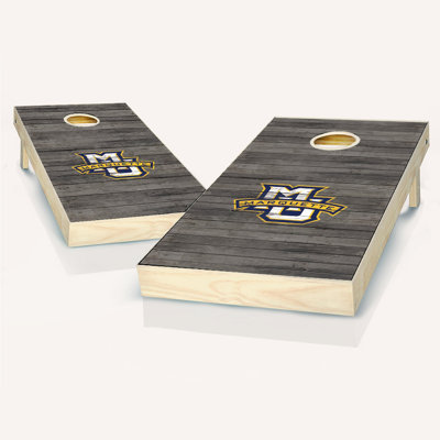 2' x 4' NCAA Team Distressed Solid Wood Cornhole Set with Carry Case and Lights