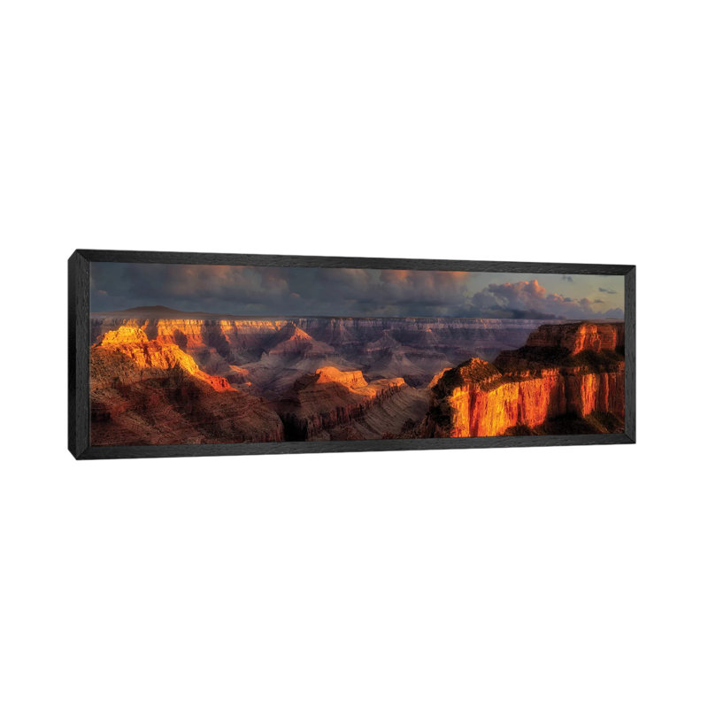 Grand Canyon by Dennis Frates - Panoramic Print on Canvas, Black Framed, 30.48cm H x 91.44cm W x 3.81cm D