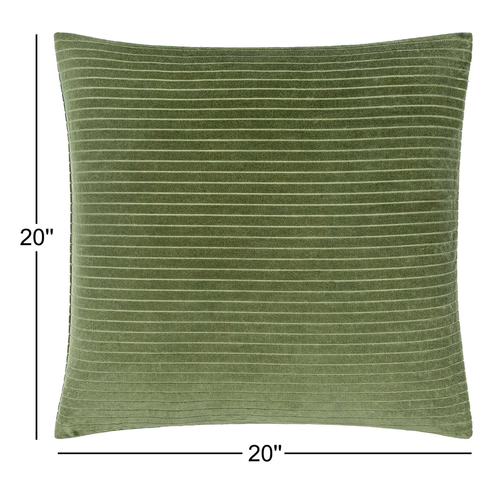 Cotton Throw Pillow, Down, 20" x 20", Olive