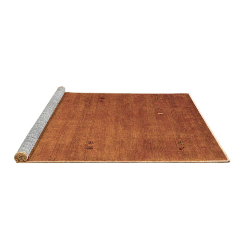 Tapis brun contemporain lavable à la machine 2740, Carré de 6 pi