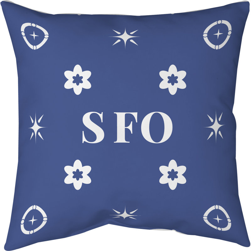 Coussin en sergé bleu San Franciscon Basketball 14 po x 14 po