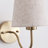  Iknoor Dimmable Rustic Bath Sconce Wall Light with Linen Beige Fabric Lampshade, Brass Wall Sconces for Toilet, Hallway, Staircase, Living Room, Bathroom Dining Room-786583246