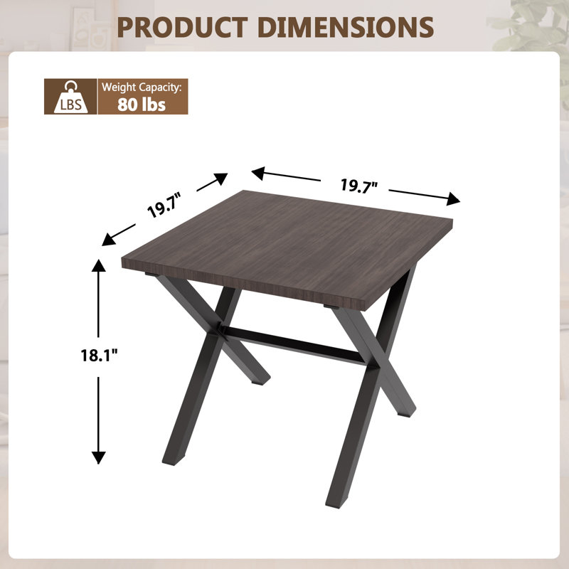 Table d'appoint carrée pour l'extérieur