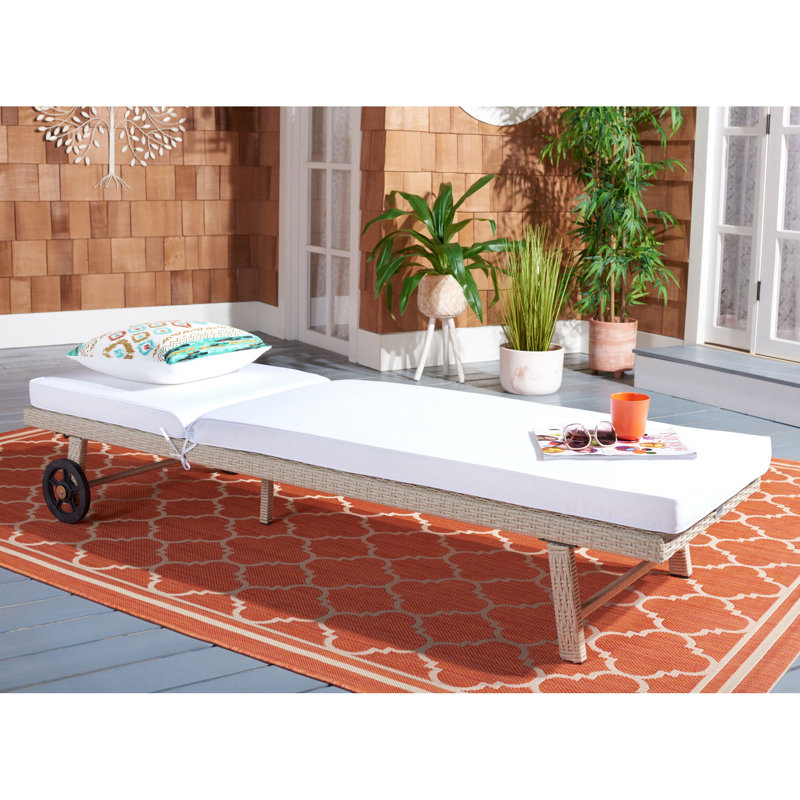 Chaise longue inclinable avec coussins 27,2 po Cabdi, Beige