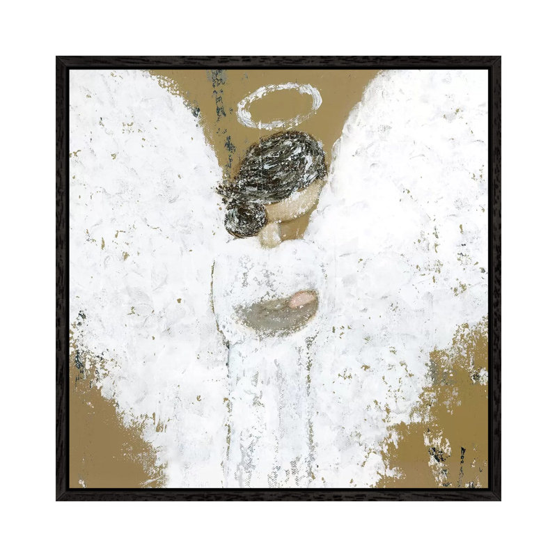 Heavenly Baby Angel by Ashley Bradley - Painting on Canvas, Black Framed, 66.04 cm H x 66.04 cm W