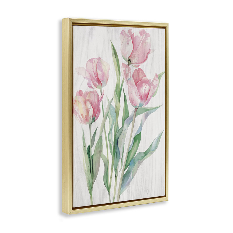 "Stupell Industries Pink Tulip Blossoms", art mural sur toile par Maya Blooms, H 25 po x l 17 po