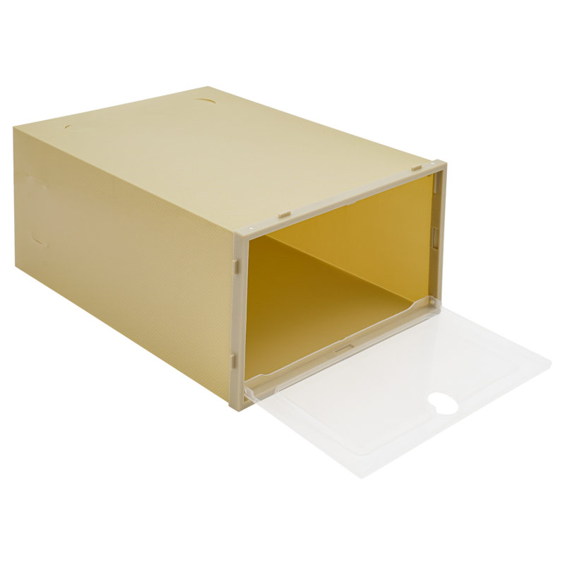 24 Pair Stackable Shoe Storage Box (Set of 24), Yellow