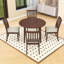 Ensemble de table de salle à manger 5 pièces avec rallonge rabattable et 4 chaises rembourrées-1298205770-1298205773
