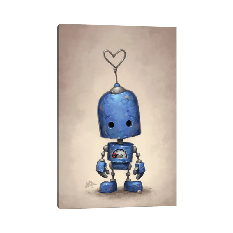 Décoration murale bleue pour enfants, Toile tendue, H 12 po x l 8 po x P 0,75 po