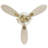 42"W Pepin Glam/Modern LED Indoor Clear Gold Glass Ceiling Fan With Oak And White Blades with a Remote Control