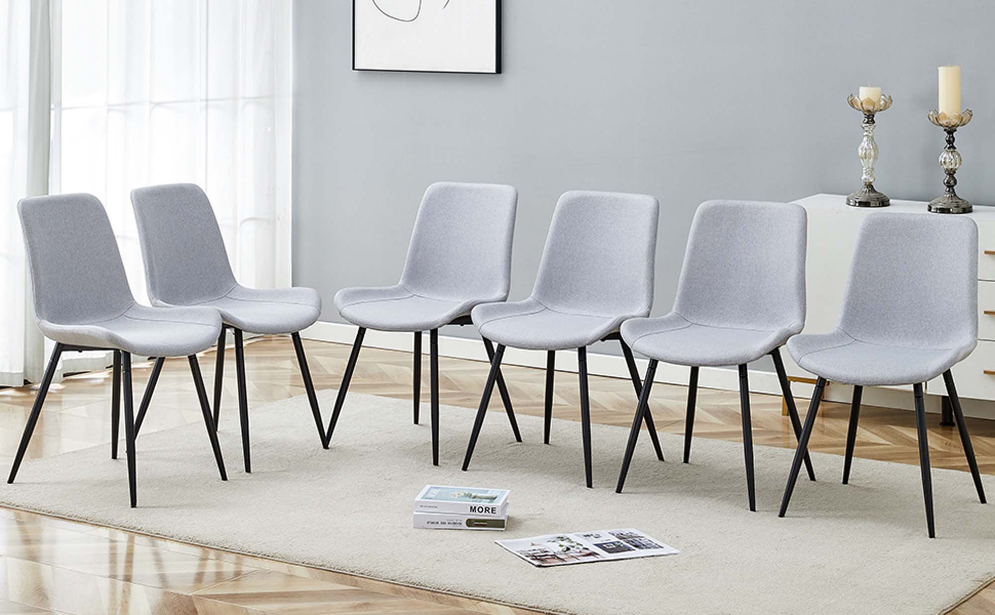Picture of George Oliver Modern Minimalist Dining Chair Set,Six Chairs Per Box ...