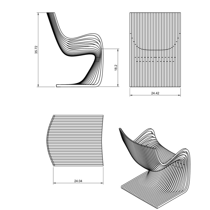 Chaise de salle à manger en bois