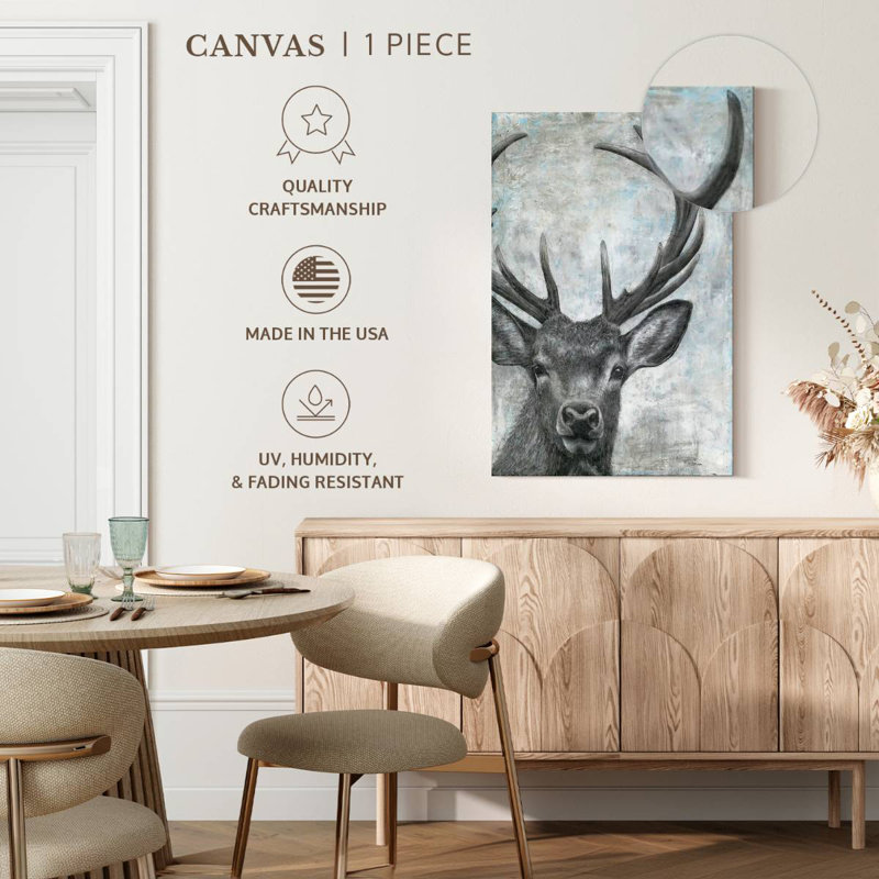 Portrait d'un cerf Brampt, H 51 po x l 34 po