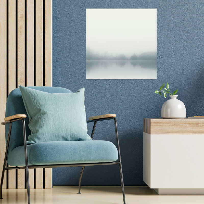Paysage lointain, paysage contemporain abstrait, H 18 po x l 18 po