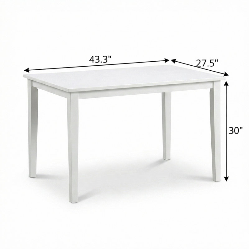 Table de salle à manger Phung, H 30 po x L 43,3 po x l 27,5 po, Blanc