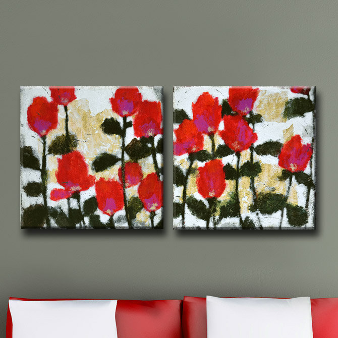 « heartbeats i-ii », ensemble de 2 reproductions d’art sur toiles, H 16 po x l 32 po x P 1,5 po