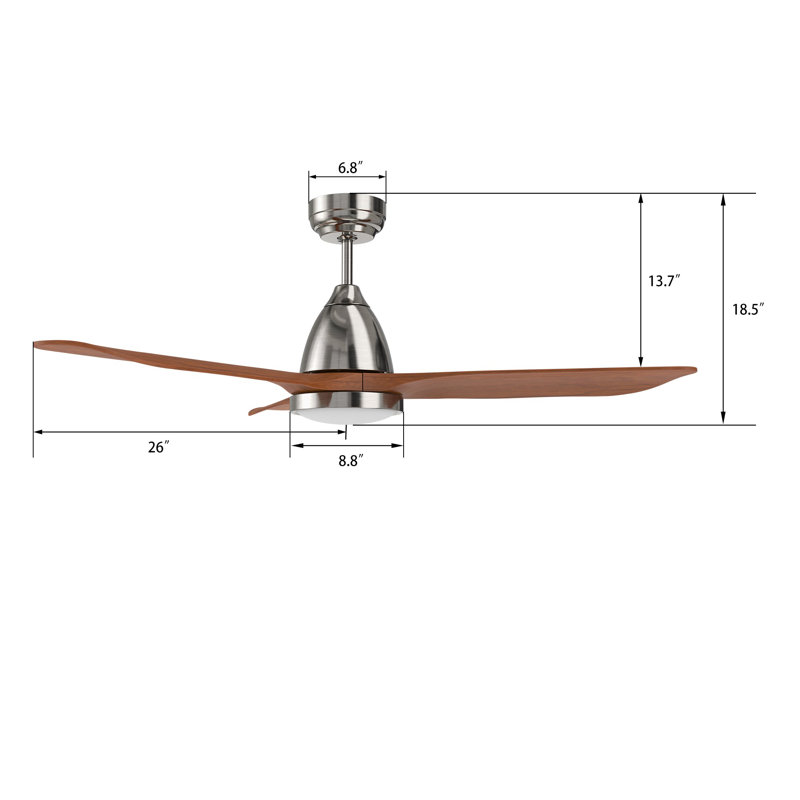 Garrick 52'' Smart Ceiling Fan with Remote, Light Kit Included,Works with Google Assistant and Amazon Alexa,Siri Shortcut.