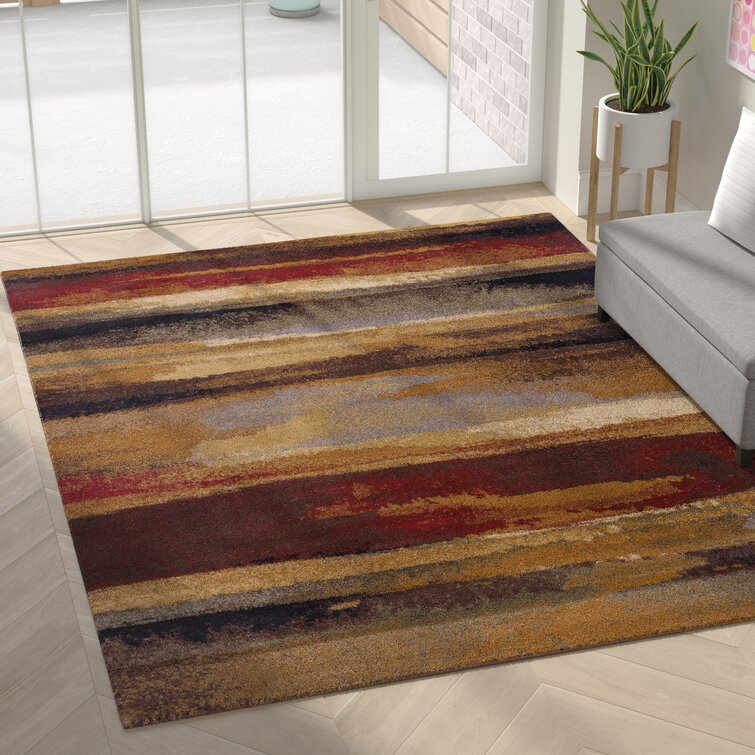 Brown Contemporary Border Area Rug 2x3 Modern Carpet - About 1' 10