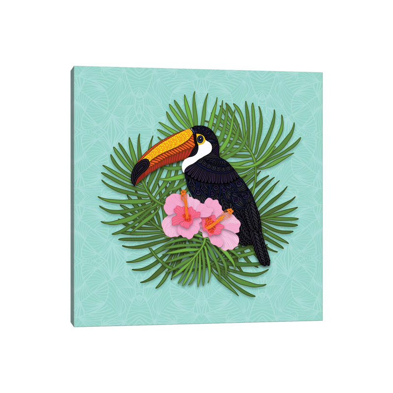 «Toucan Summer» par Angelika Parker, impression, Aucun mat, Toile tendue, H 48 po x l 48 po x 1,5 po