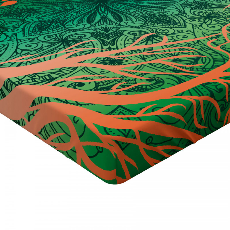 Microfiber Floral Fitted Sheet, Full Fitted Sheet
