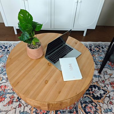 Cromberg Coffee Table Round Coffee Table Center Table Wood Coffee Table