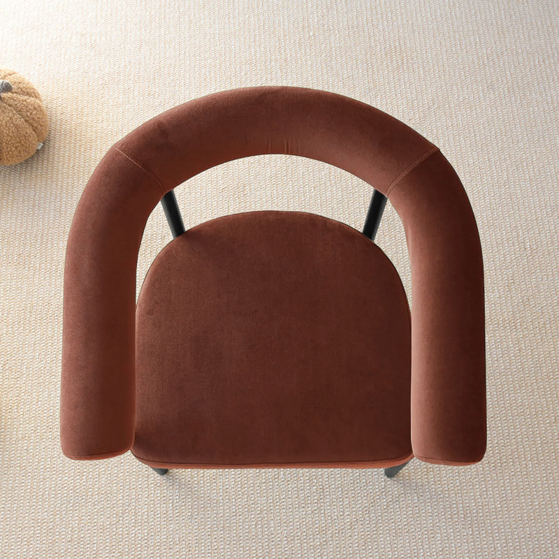 Chaise rembourrée moderne avec accoudoirs courbés, Sierra