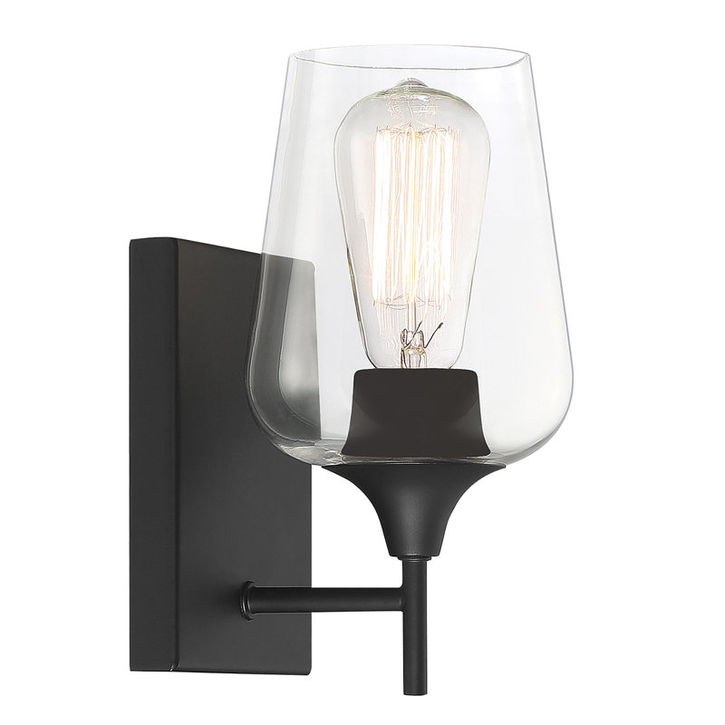 Applique murale articulée 1 lumière Breena, Noir, Clear