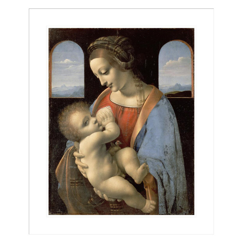 «The Madonna Litta» par Leonardo Da Vinci - Estampe numérique encadrée, H 28,28 po x l 23,5 po