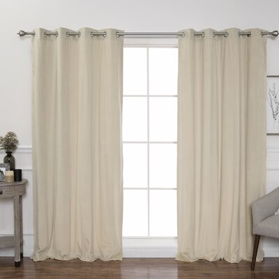 Cowan Luster Velvet Solid Semi-Sheer Grommet Single Curtain Panel -  Rosecliff Heights, BD1144F155574B1497454F2098343512