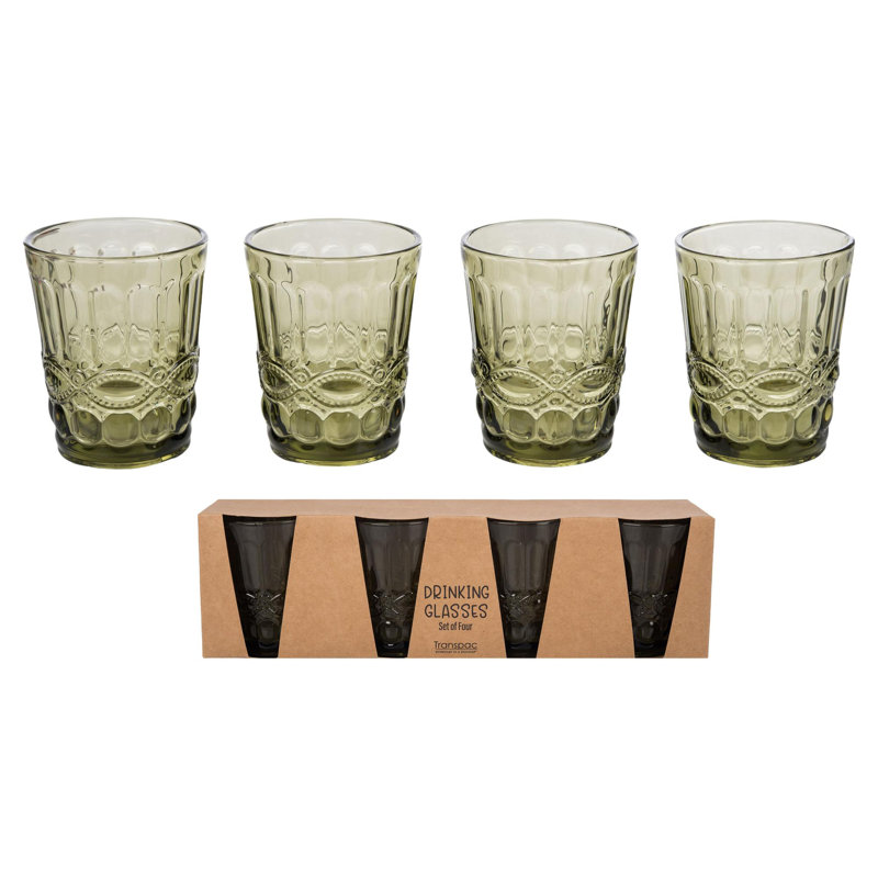 Ensemble de 4 verres décoratifs Transpac