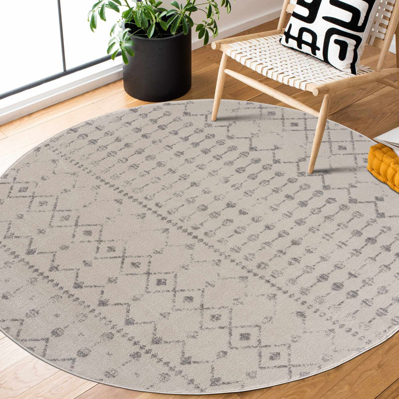 Tapis beige Dounia, Rond 6 pi 7 po