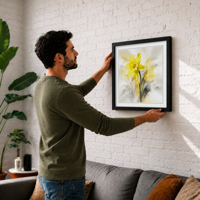 Daffodil Gestural Art - Framed Print