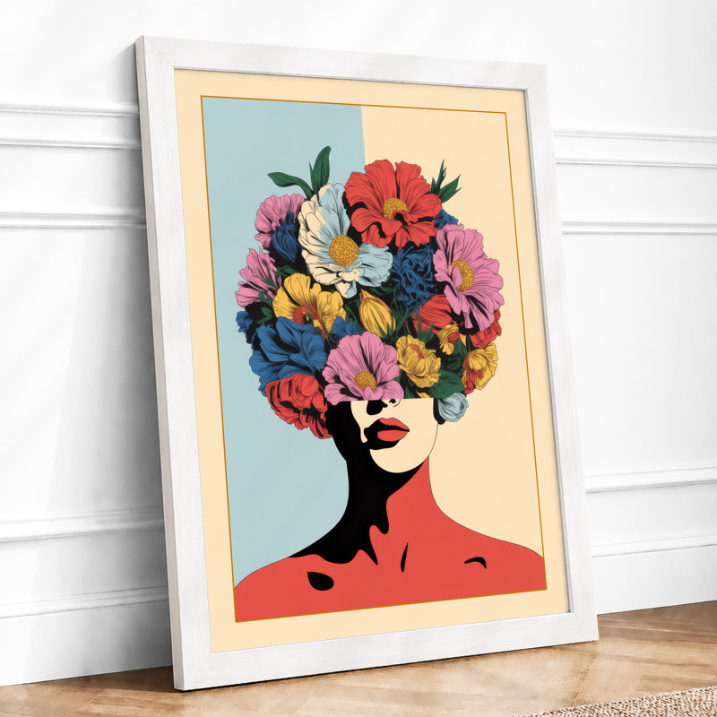 Blooming Crown Botanical - Framed Print, A3 - 42.0 x 29.7 cm, White