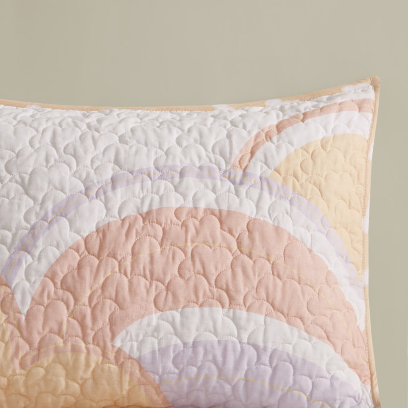 Sunshine Smiles Reversible Cotton Twin Quilt Set with Pillow