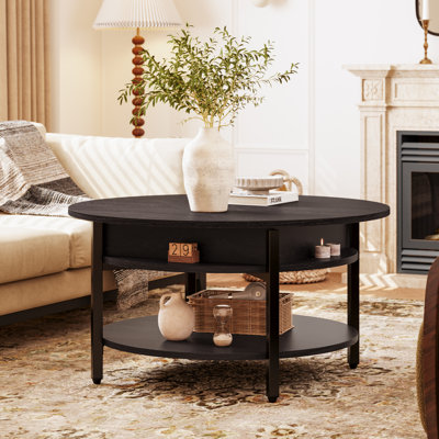  Wynny Round Lift-Top Wood Coffee Table with Storage