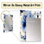Motif ornemental frise bleu cobalt Kern - grand miroir mural floral, miroir décoratif floral, impression d'art en métal-990359169