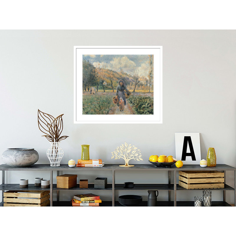 «In the Garden» par Camille Pissarro, impression giclée sur cadre, H 17,75 po x l 19,98 po