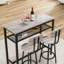 Ensemble de table de bar et de chaises, table carrée avec 2 tabourets, ensemble de pub pour 2 personnes, petit-déjeuner peu encombrant pour la cuisine, salon, salle de fête, gris