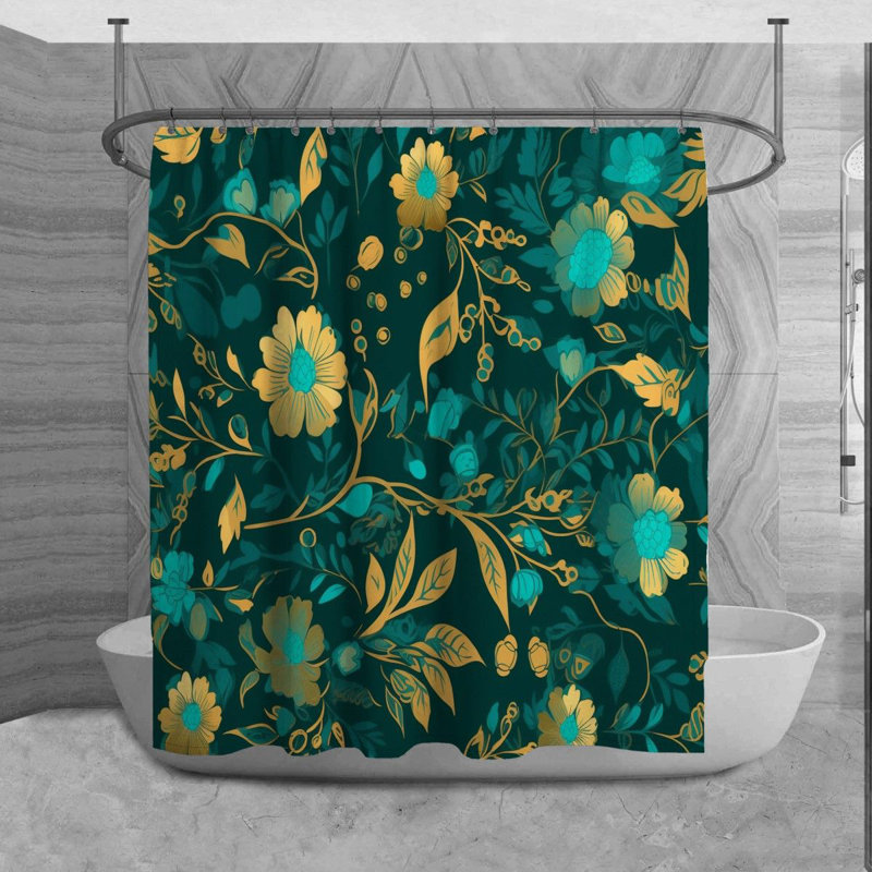 Rideau de douche floral Mgo, H 93 po x l 70 po