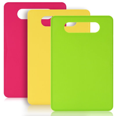 Ensemble de 3 planches à découper en plastique sans BPA à code de couleur avec poignées antidérapantes