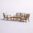4-Piece 4-Person Acacia Wood Outdoor Conversation Set -338467534