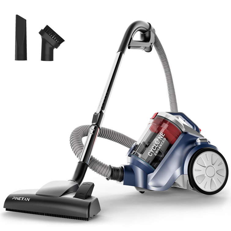 PINETAN EasyPeasy Canister Vacuum Cleaner, Bagless, Cyclone Filtration, Lightweight Design
