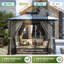 Pavillon de jardin à toit rigide 10 po x 10 pi avec double toit, pavillon de jardin extérieur en polycarbonate avec rideaux et filet, abri de patio permanent à cadre en aluminium pour la cour, la terrasse, le bord de la piscine-117276622-117493885