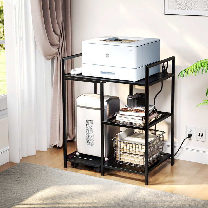 28'' H x 23.5'' W Printer Stand, Black
