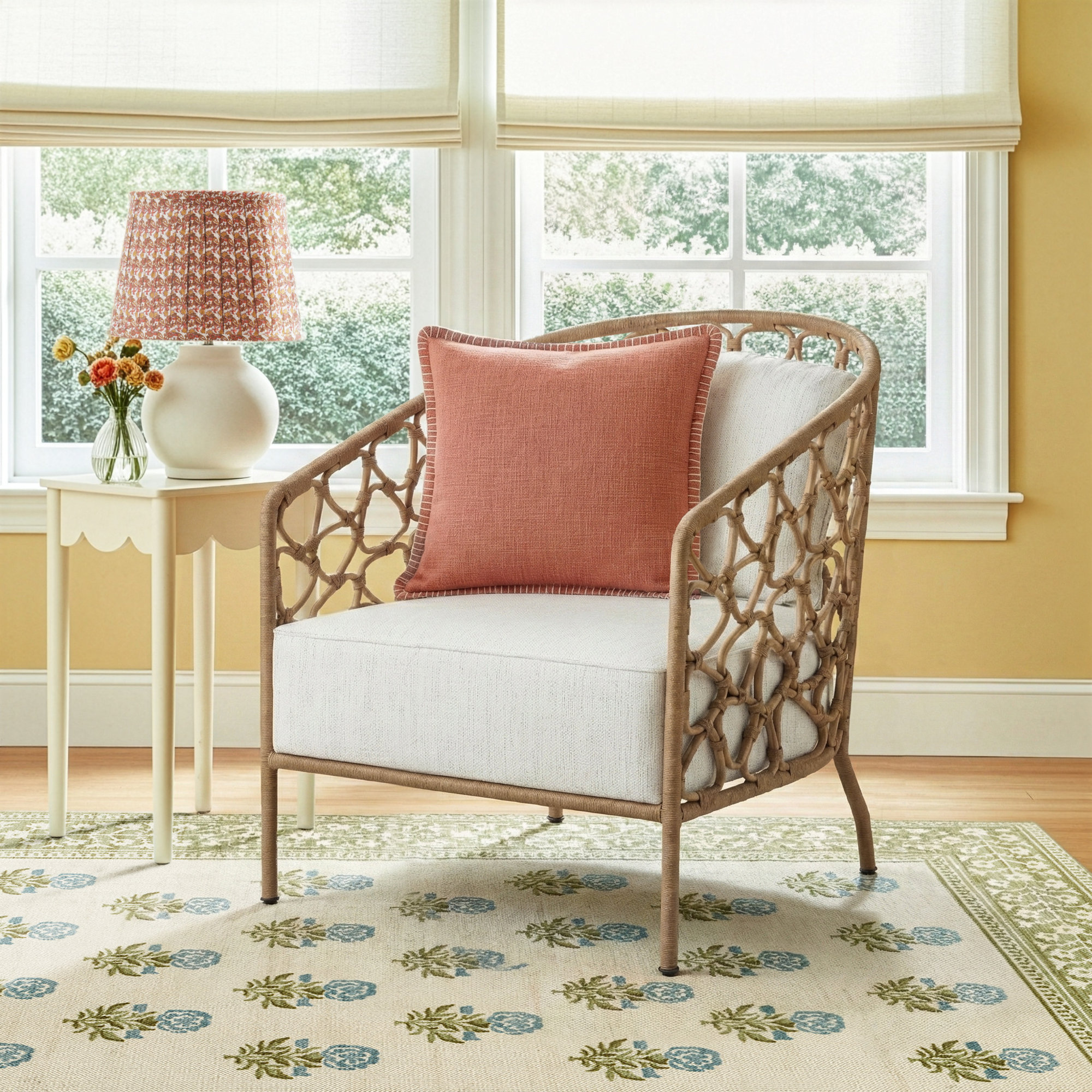 Adalard Upholstered Barrel Chair, Brown